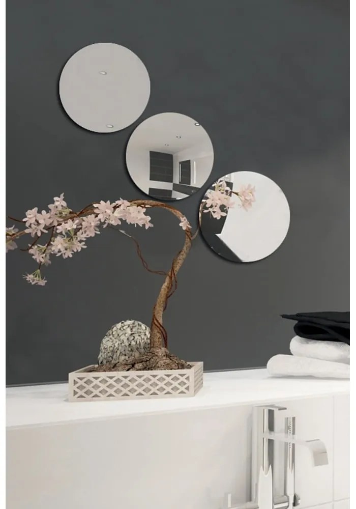 Стенни огледала в комплект от 3 бр. ø 15 cm – MSV