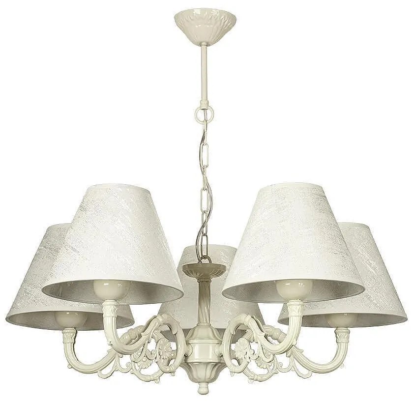 Полилей МОНРО, крем, абажури Сарай Крем, 5xE27