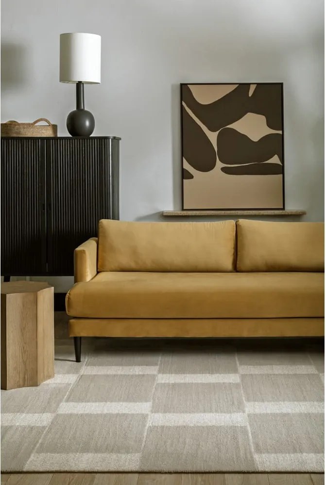 Сиво-бежов вълнен килим 160x240 cm Agnus Pavement – Agnella