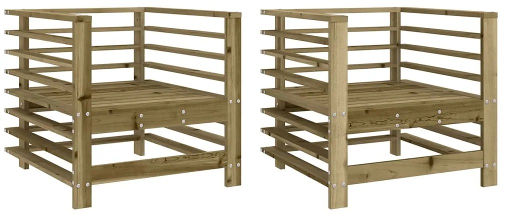 825631 vidaXL Градински столове, 2 бр, импрегнирана борова дървесина