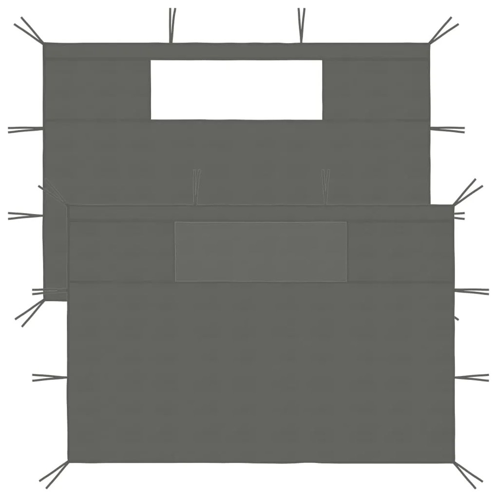 Стени за шатри с прозорци Noor, 2 бр, антрацит