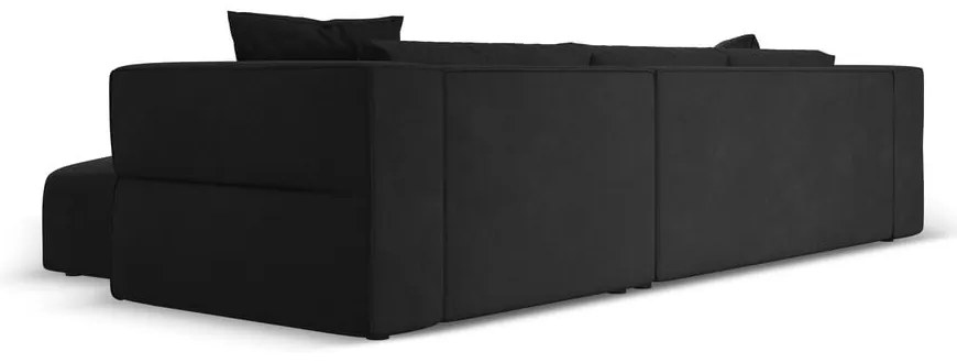 Черен ъглов диван, десен ъгъл Esther – Milo Casa