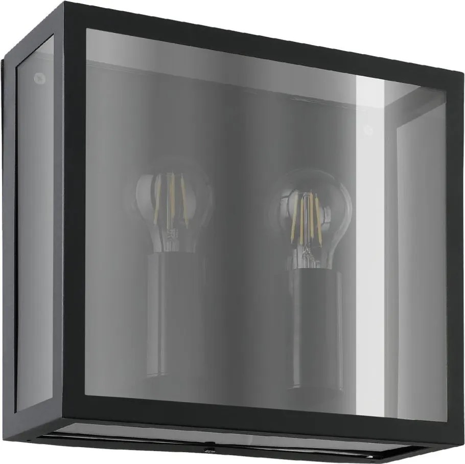 Eglo 31566 - Външен стенен осветител ALAMONTE SMOKE 2xE27/40W/230V IP44 черен