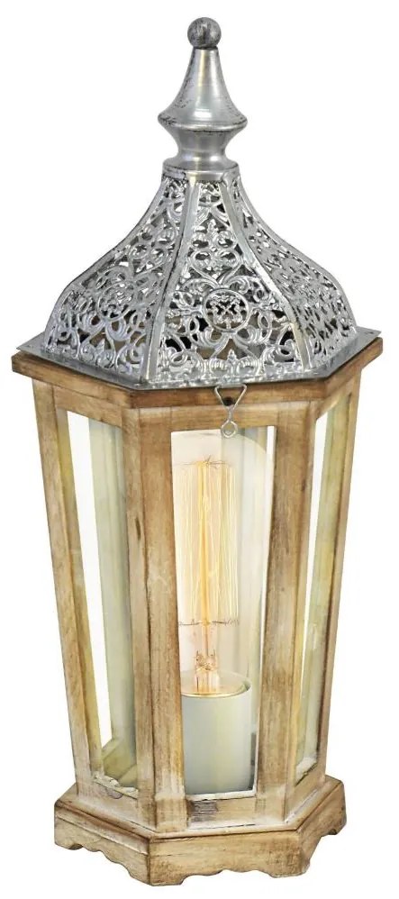 Eglo 54618 - LED Настолна лампа 1xE27/4W/230V сребрист/кафяв