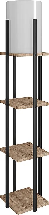 Подова лампа Nora МДФ - текстил в черен - натурален цвят 21x21x135см.