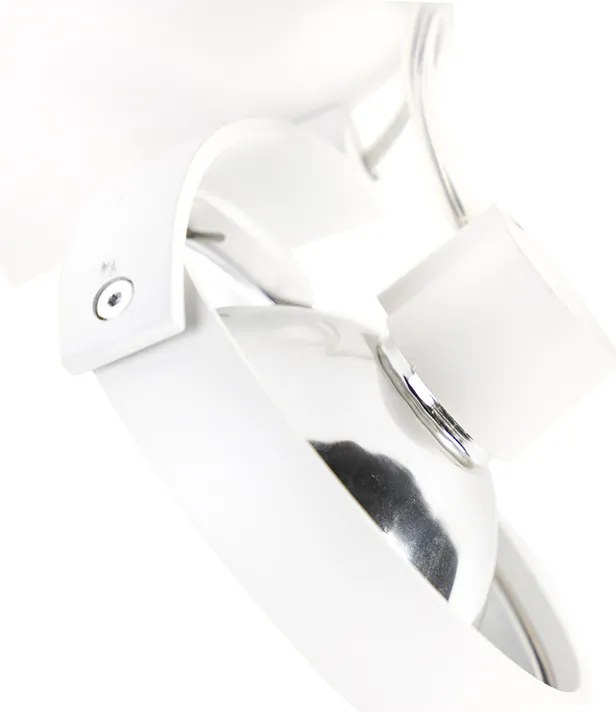 Дизайнерски таванен прожектор бял, въртящ се и накланящ се - Go