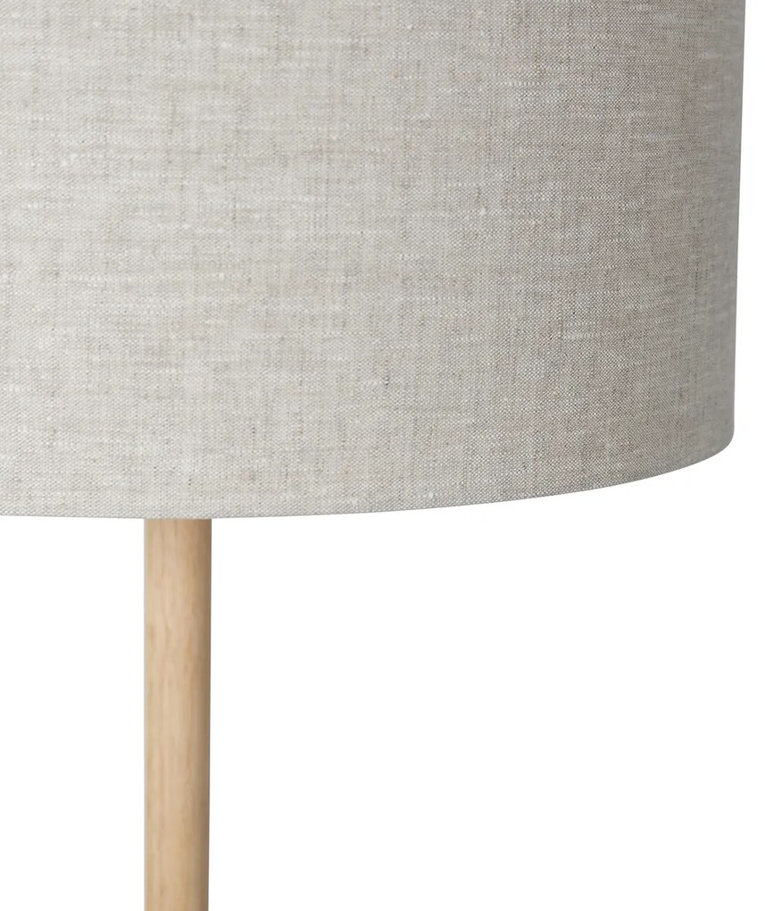 Рустикална подова лампа дърво с светлокафяв абажур - Mels