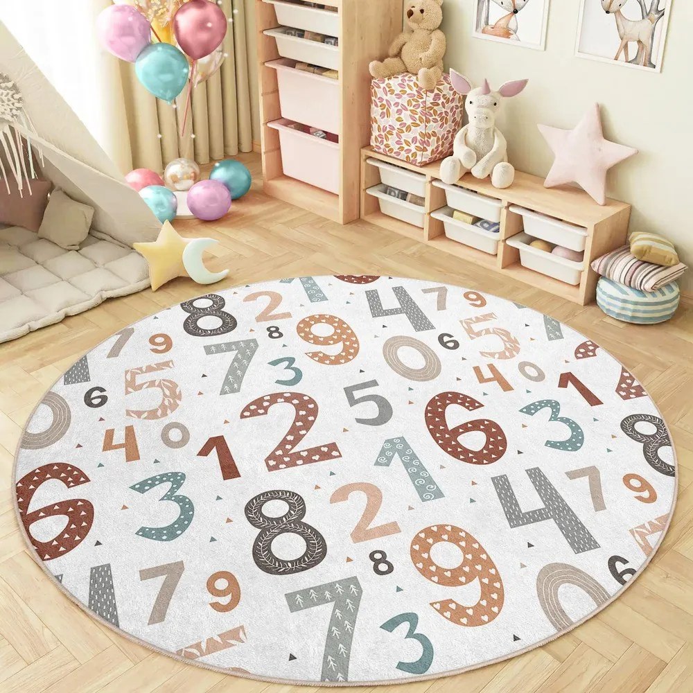 Детско килимче за игра подходящо за пране ø120 cm Happy Numbers – Mila Home