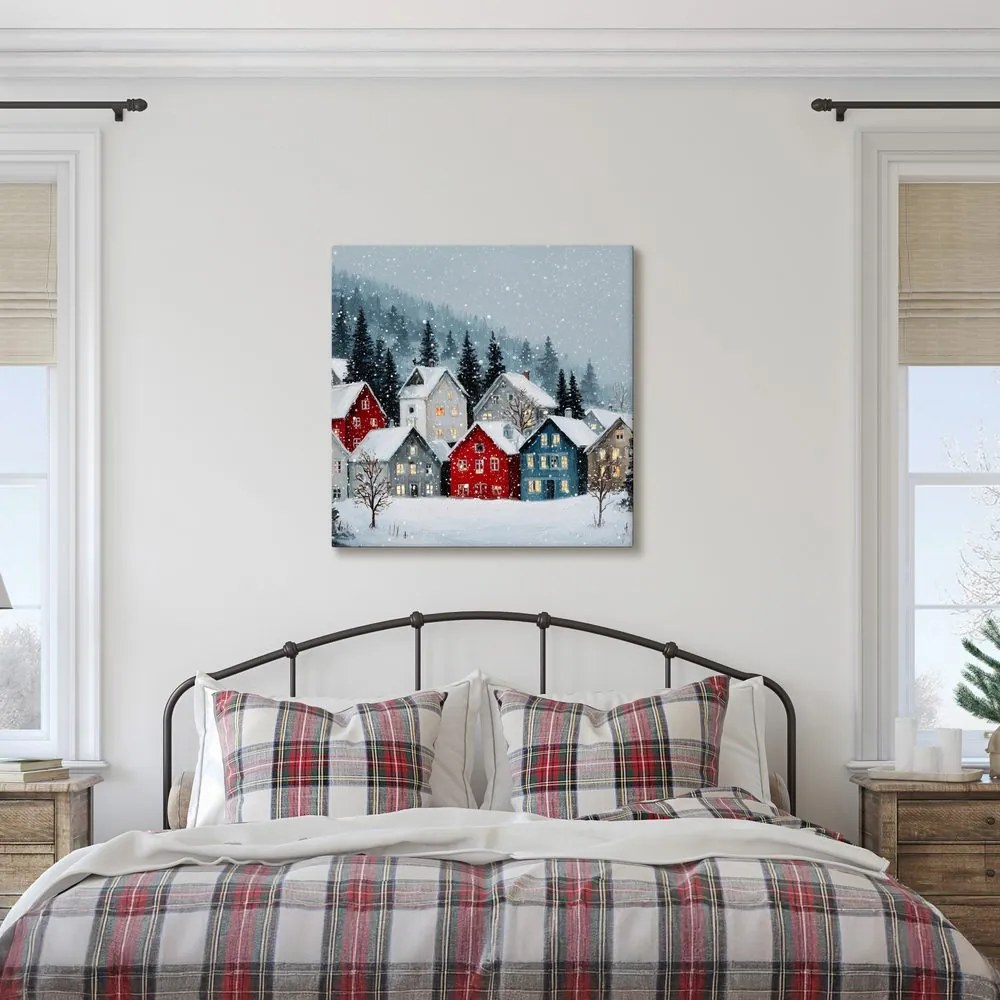 Картина на платно Коледна – Зимна приказка в планината