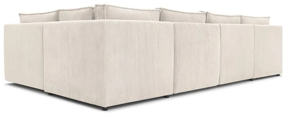 Кремав променлив велурен U-образен ъглов диван Nihad modular - Bobochic Paris
