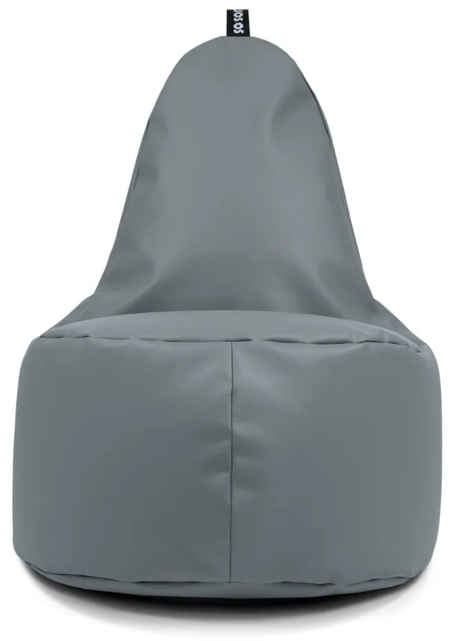 Сив пуф от изкуствена кожа Lull XL – So Soft?