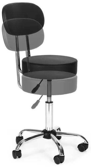 Регулируем на височина въртящ се стол с облегалка Черен