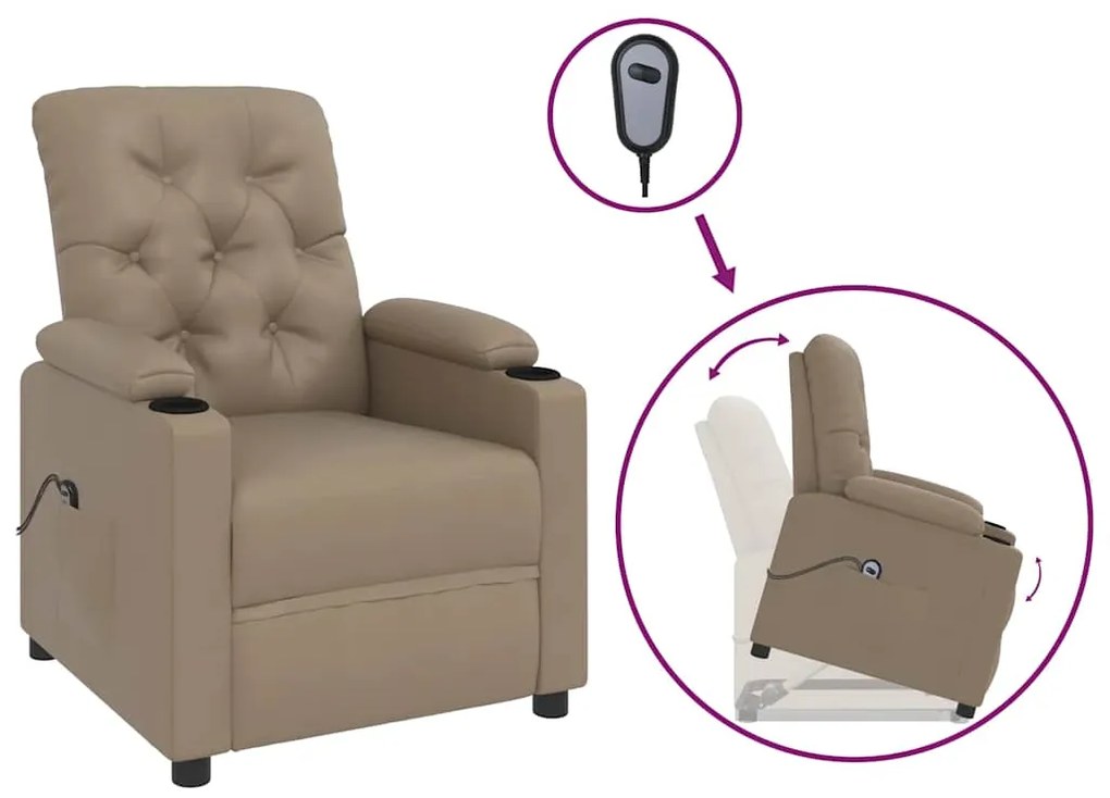 3093499 vidaXL Изправящ стол, капучино, изкуствена кожа