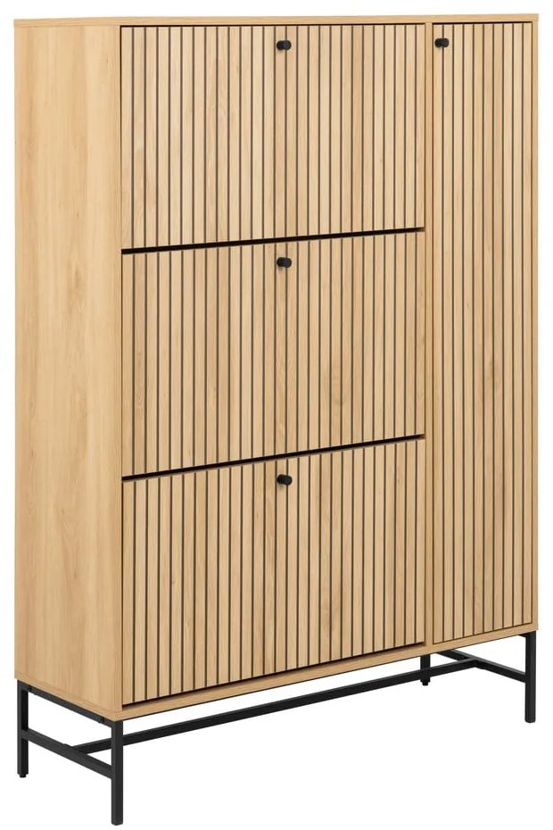 Накланяща се стойка за обувки от дъбов декор в естествен цвят 99x140x35 cm Albany – Actona