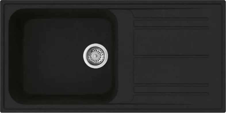 Кухненска мивка Smeg LZ150A2, 100 см, Материал против надраскване, Лесен за почистване, Черен