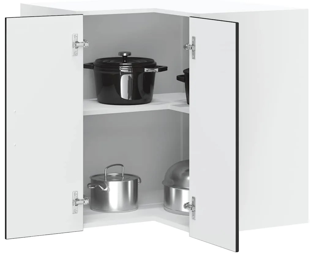 853858 vidaXL Кухненски стенен ъглов шкаф Lucca, черен, инженерно дърво