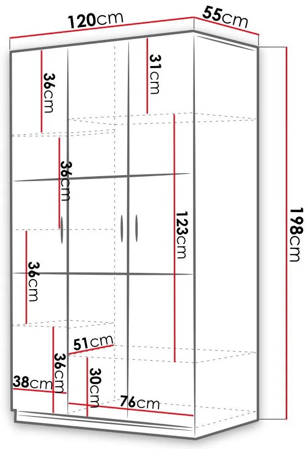 Гардероб Raj 3 Troika-Leuko