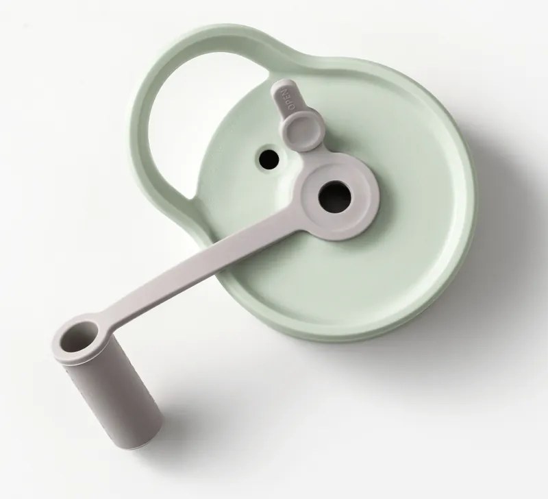 Преносима бутилка за напитки Buydeem CD1017-CG, 500 мл, Вградена сламка, Непропусклива, Термоустойчиво стъкло до 150°C, BPA free, Зелен