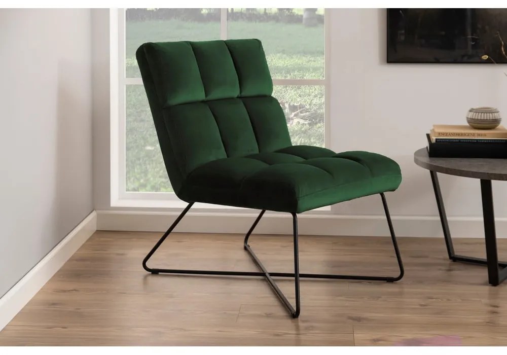 Зелено кадифено кресло Alba – Actona
