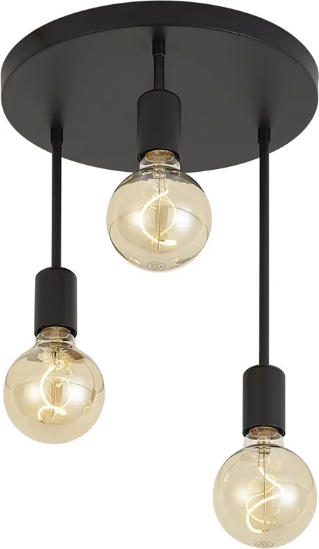 Модерна таванна лампа черна 3-светлина - Facil