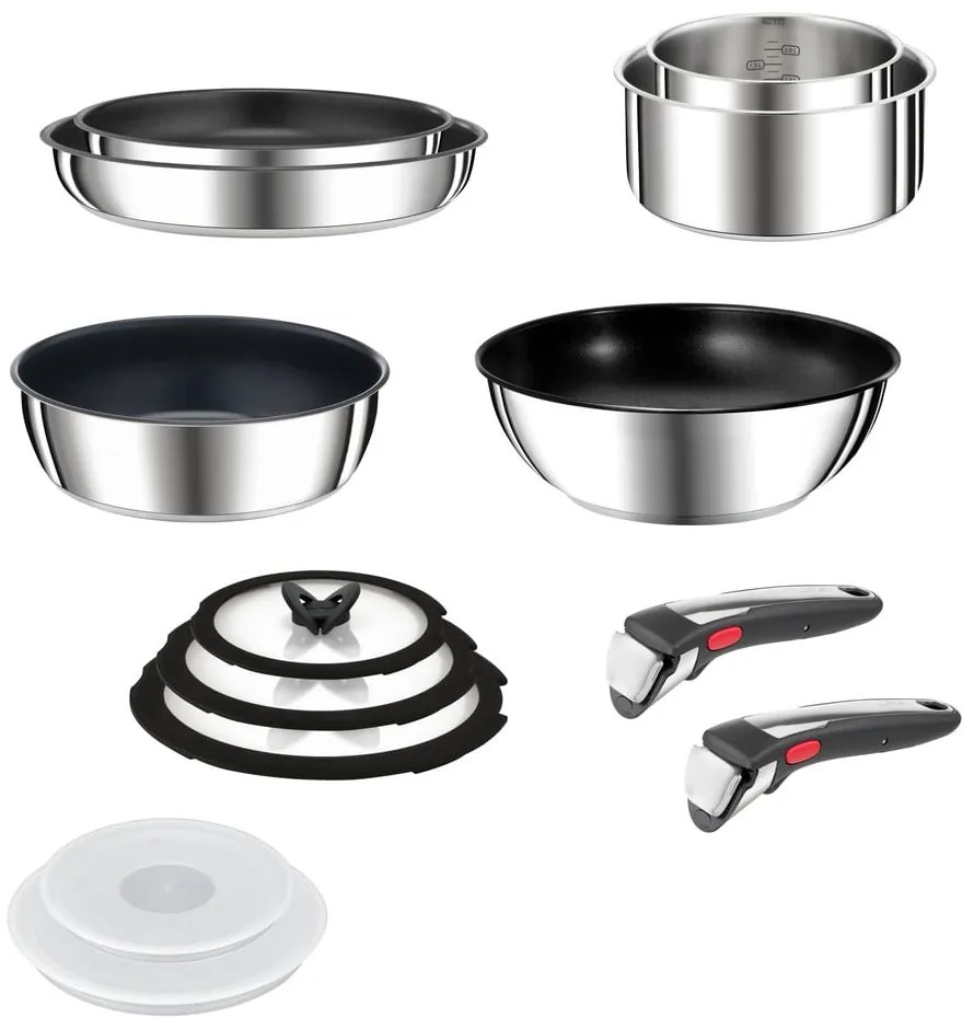 Комплект съдове 13 бр. от неръждаема стомана INGENIO Preference ON L9749432 – Tefal