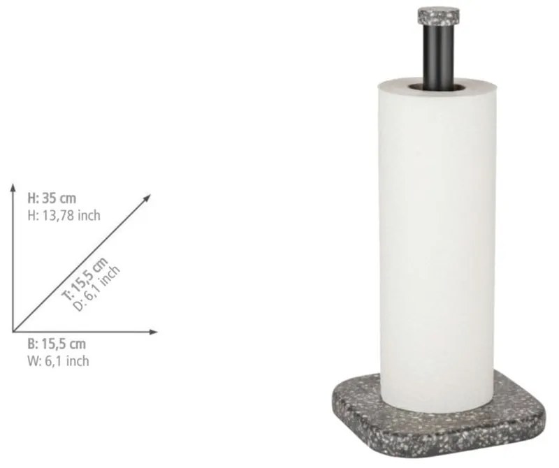 Сива поставка за тоалетна хартия от полиресин Tom Tailor T-Terrazzo – Wenko