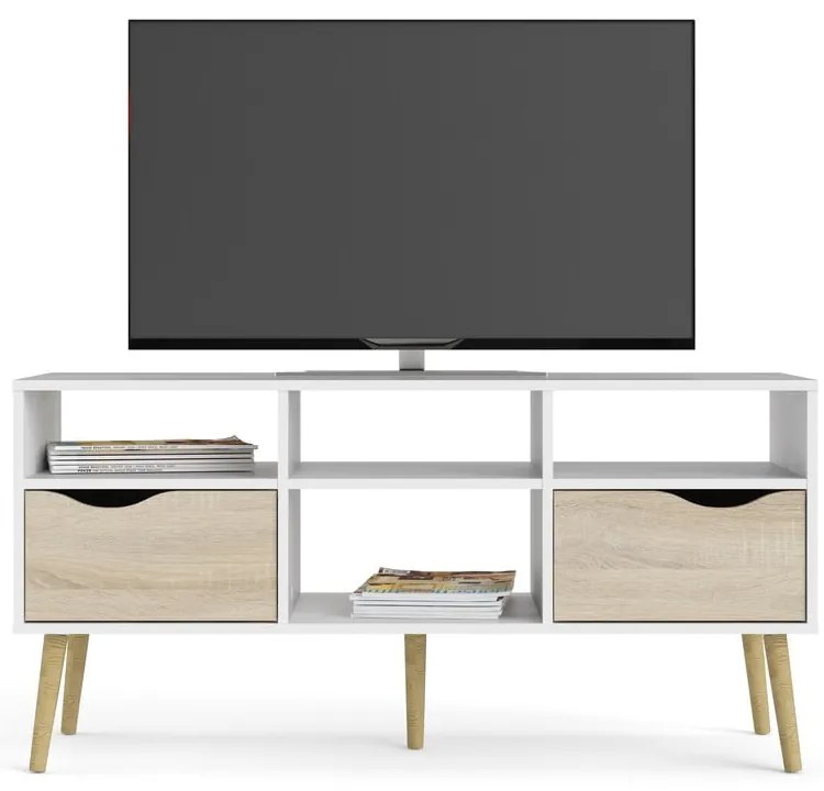 Бяла маса за телевизор , 117 x 57 cm Oslo - Tvilum