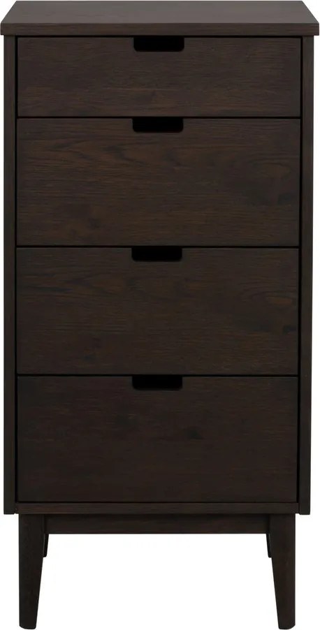Скрин от масивен дъб в тъмно естествен цвят 45x92x38 cm Garrison – Rowico
