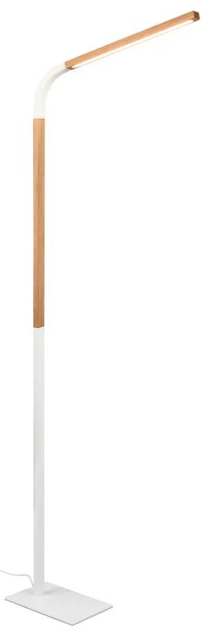 LED подова лампа в бял и естествен цвят с дървен абажур (височина 169,5 см) Norris - Trio