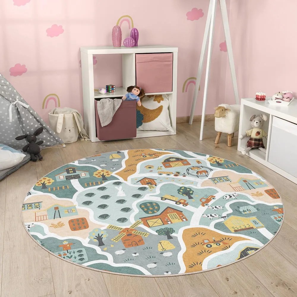 Детско килимче за игра подходящо за пране ø100 cm Farmer's Life – Mila Home