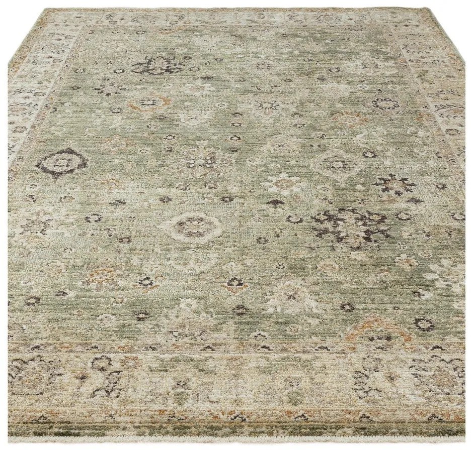 Зелен/бежов ръчно изработен килим 120x160 cm Heriz Ornate – Asiatic Carpets