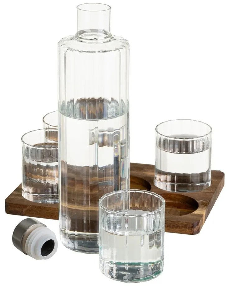 Комплект декантер и чаши в естествен цвят 1 l Linea Duo – Casa Selección