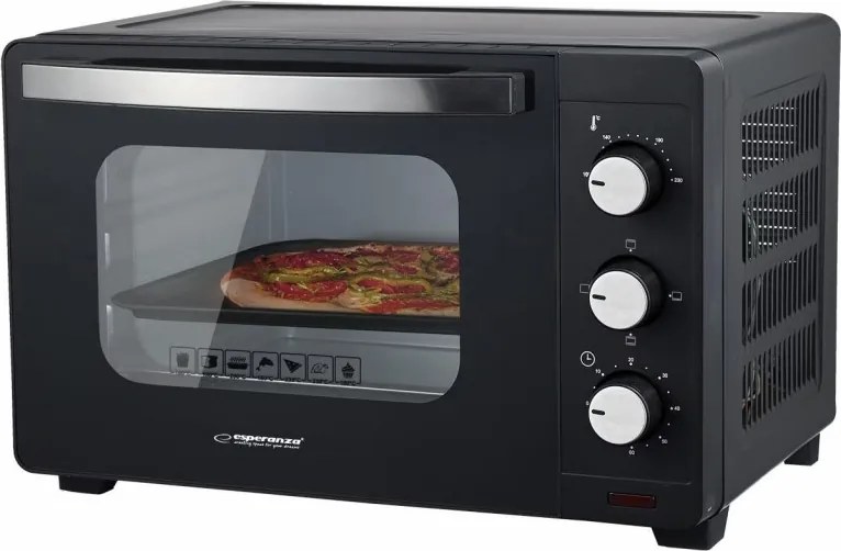 Втора ръка: Електрическа фурна Esperanza EKO008N, 1280W, 20 л, 100-230C, Таймер 60 мин, Черен