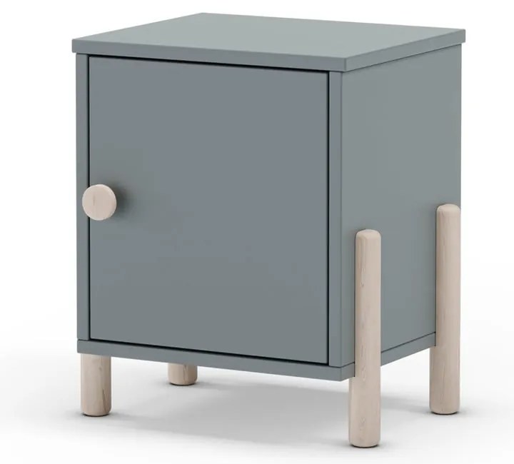 Детско нощно шкафче сиво-зелено от масивен бор Enola – Marckeric