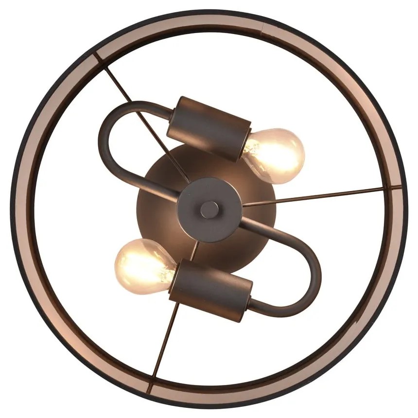 Черно-кафяво таванно осветително тяло ø 30 cm Davos - Reality