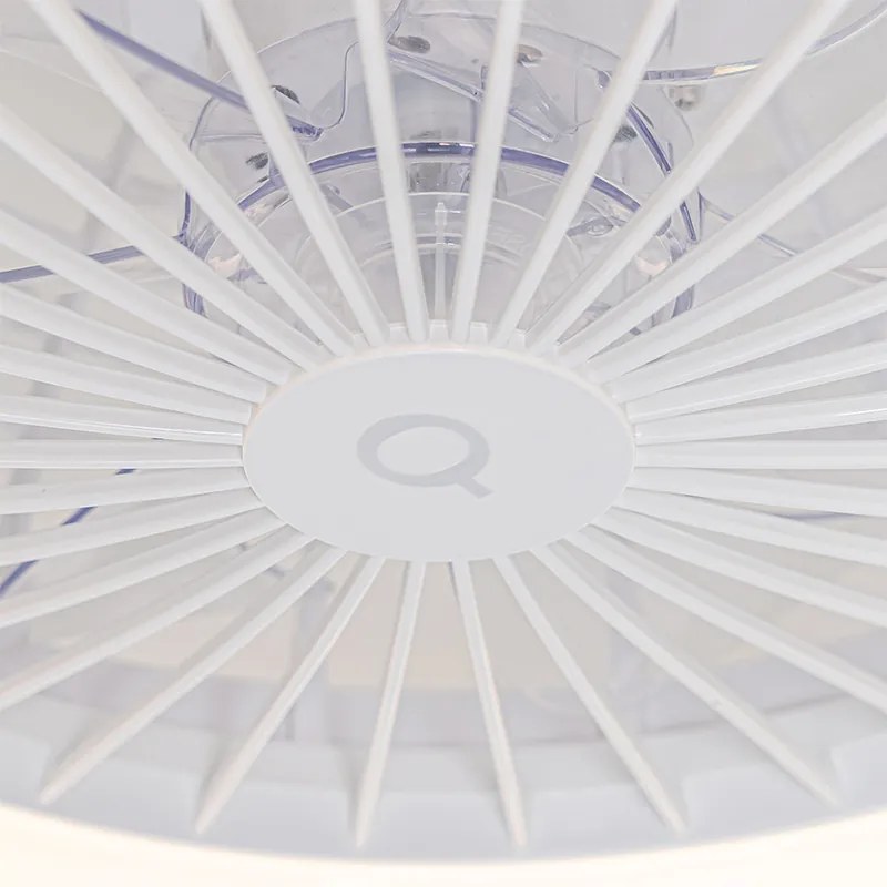 Вентилатор за таван бял със звезден ефект 47 см вкл. LED димируем с дистанционно управление - Emily