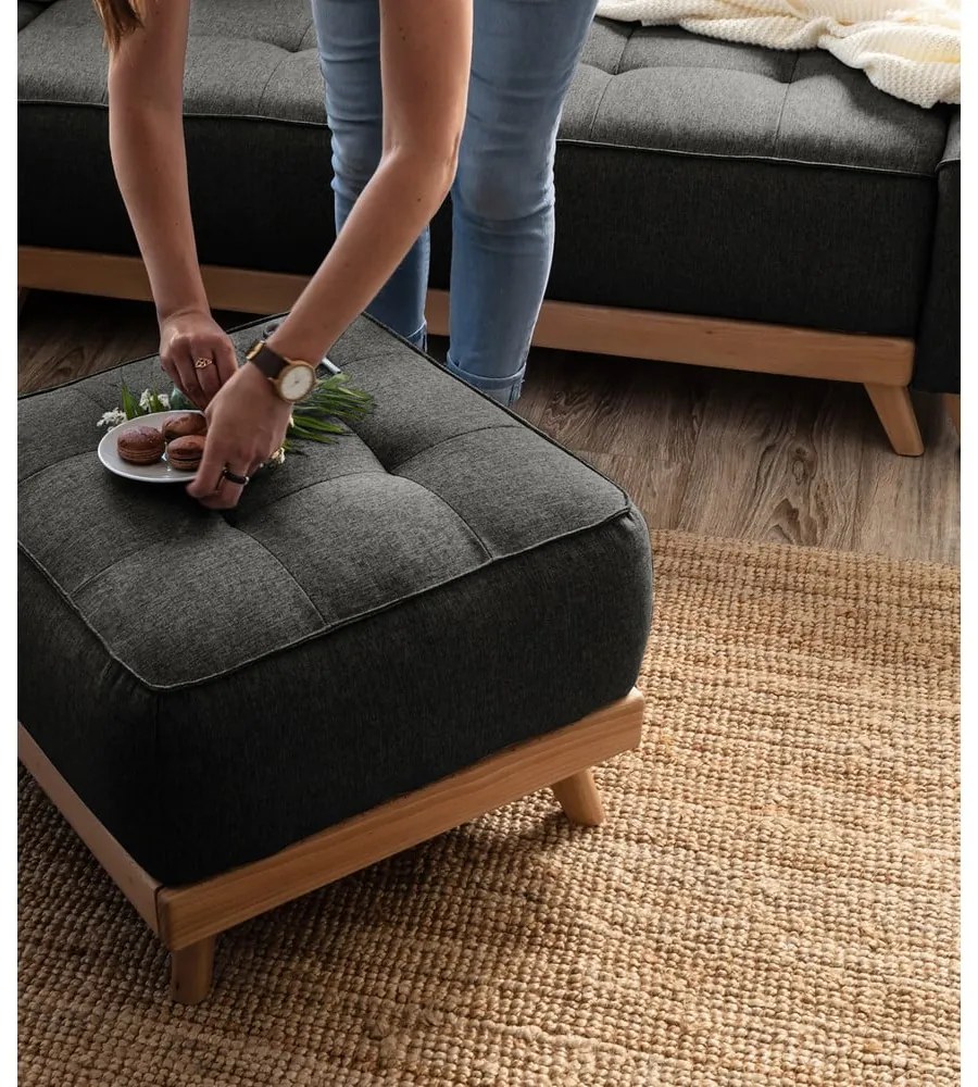 Тъмно сива табуретка за крака Dazzling Daisy - Miuform