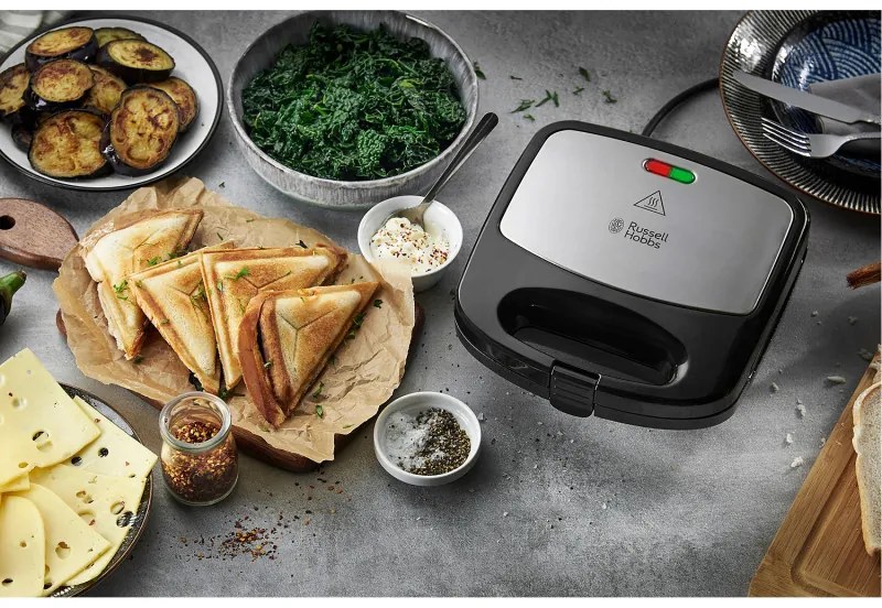 Тостер за сандвичи и гофрети 3в1 Russell Hobbs Fiesta Deep Fill 24540-56, 750W, 3 вида плочи, Черен/инокс