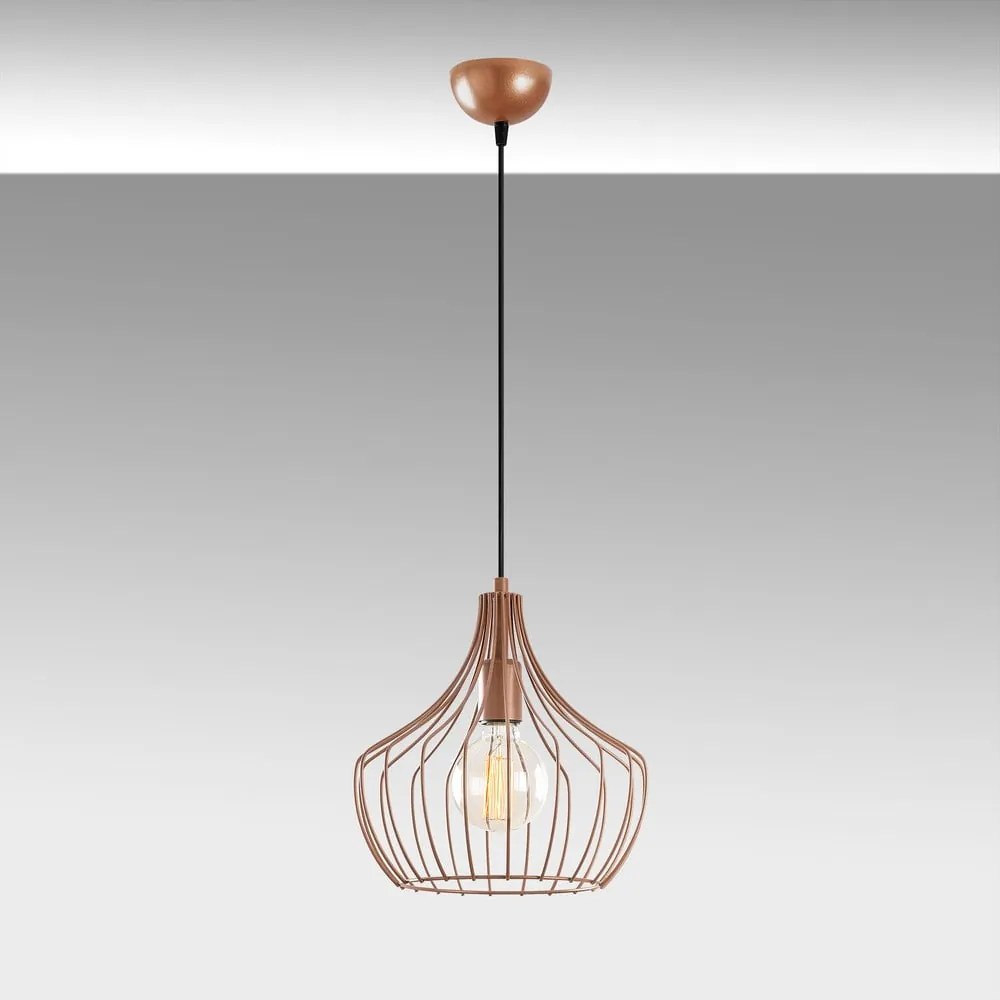 Висящо осветително тяло в меден цвят с метален абажур ø 27 cm Mezopotamya – Opviq lights