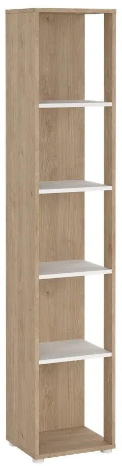 Етажерка за книги в дъбов декор в бял и естествен цвят 41x205 cm Sign - Tvilum