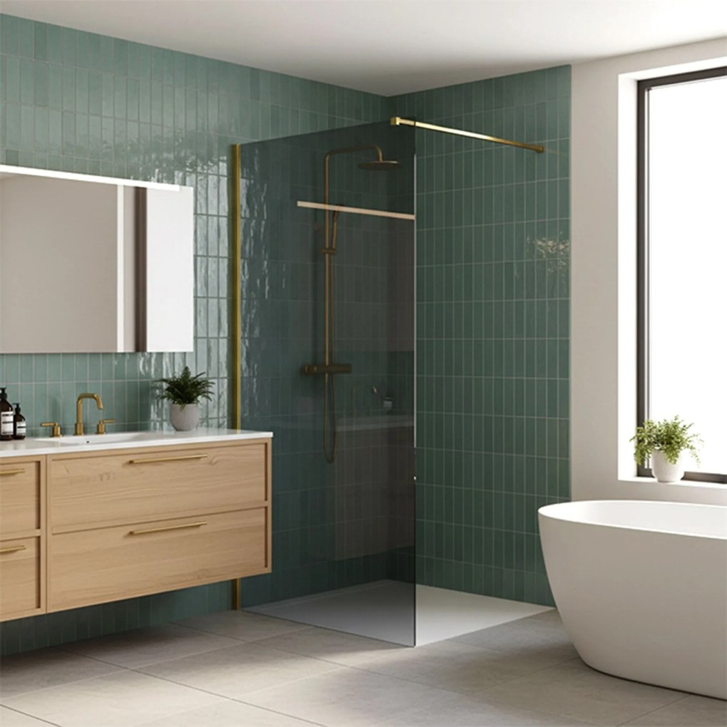 Параван за душ Rea Flexi Grey / Gold 120