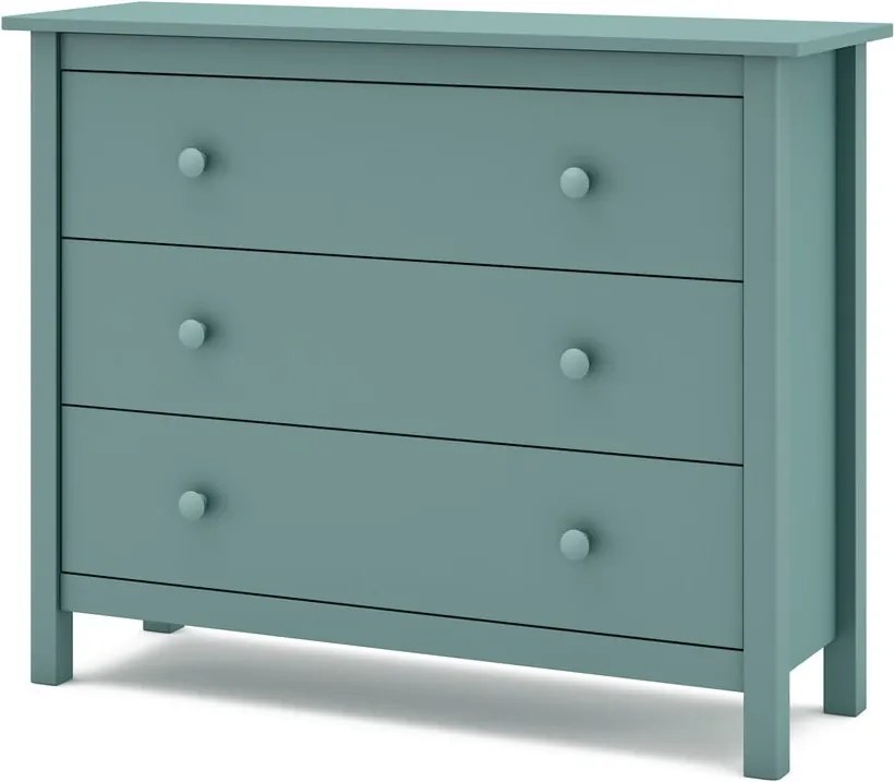 Нисък детски скрин от борова дървесина в цвят бензин 100x80 cm Max - Marckeric