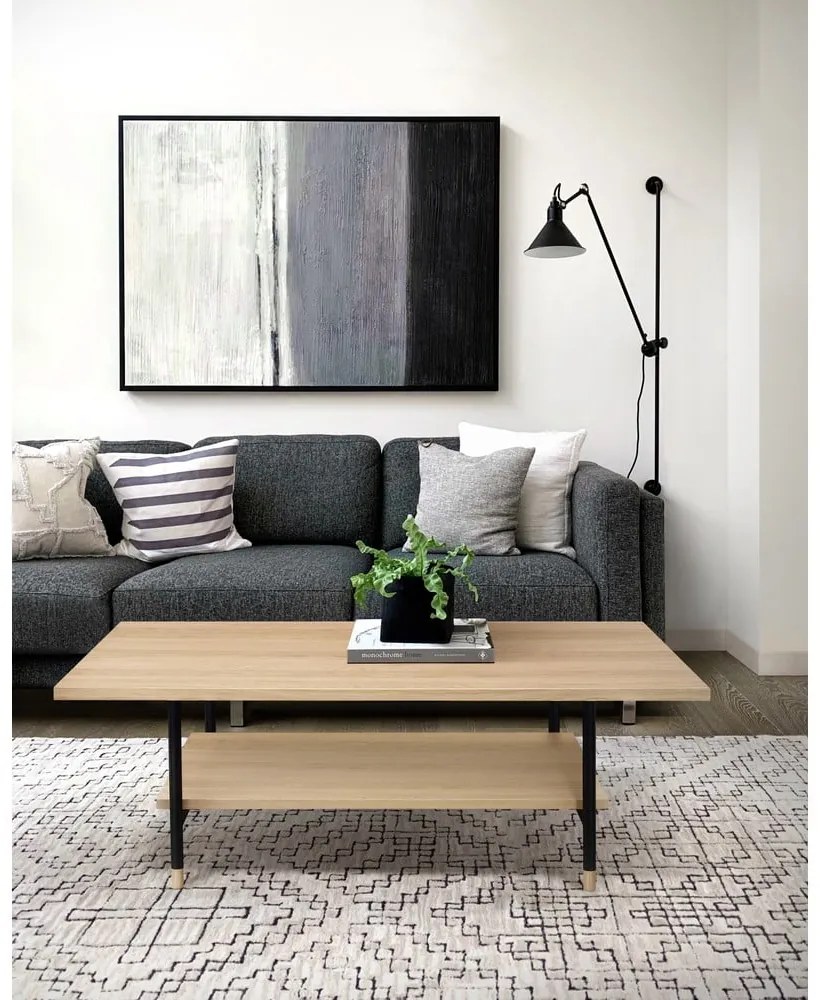 Масичка за кафе с плот от дъб в естествен цвят 60x120 cm Jugend - Woodman