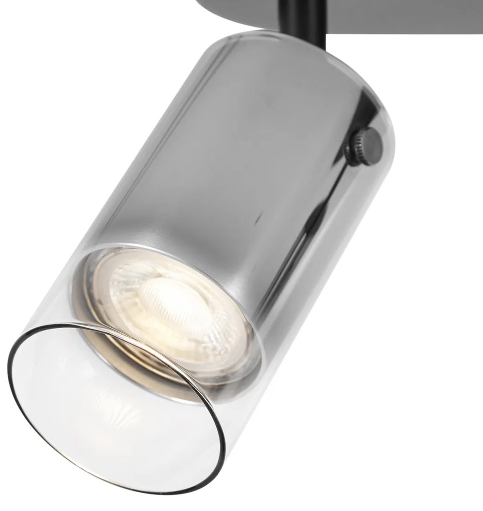 Модерен таванен прожектор Gunmetal 2-лампи Въртящ се и регулируем - Drain