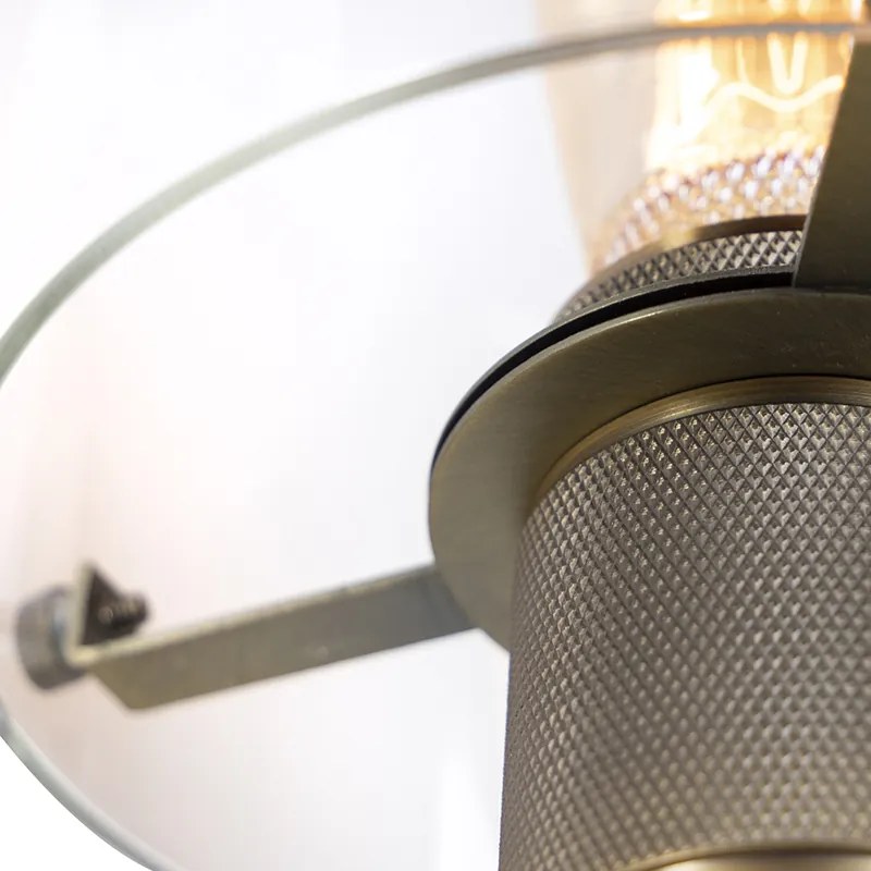 Модерен стенен аплик бронз със стъкло - Dome