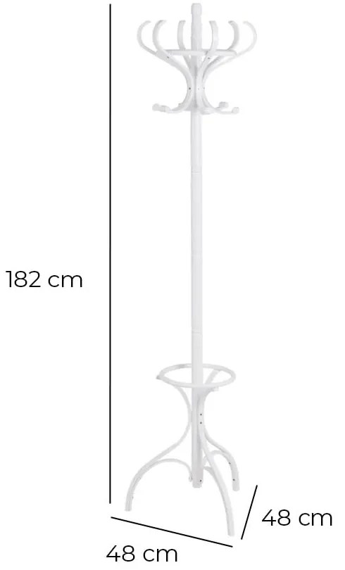 Бяла стойка за връхни дрехи от масивна топола Thonet – Casa Selección