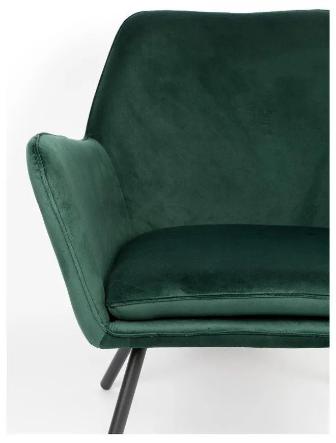 Тъмнозелено кадифено кресло Bon - White Label