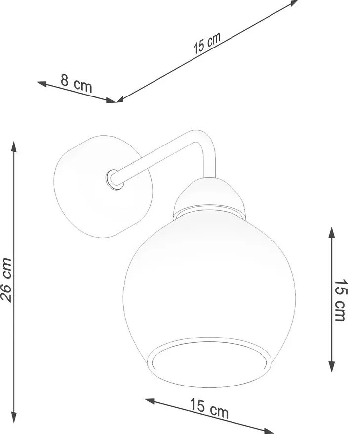 Черна стенна лампа ø 15 cm Grande – Sollux