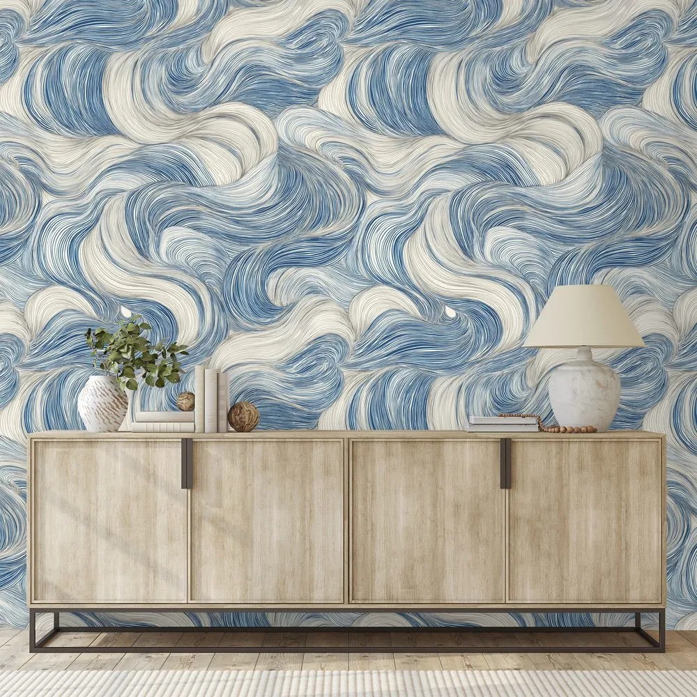 Фототапет – Сини вълни в движение