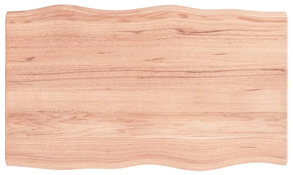 363954 vidaXL Плот за маса светлокафяв 100x60x(2-4) см обработен масивен дъб